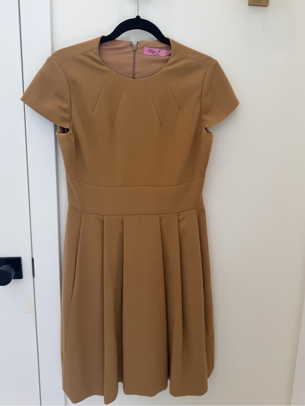 Eliza J Camel Pleated Dress size 8